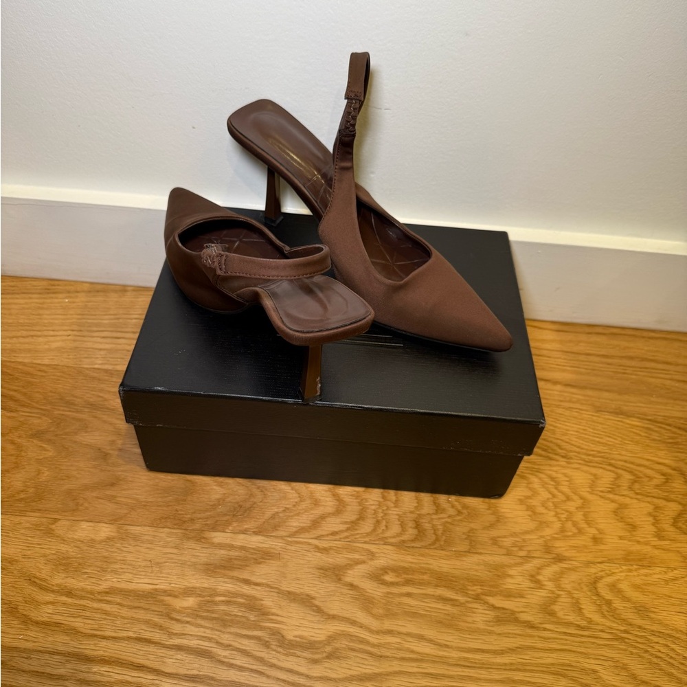 Elegant Brown Slingback Heels